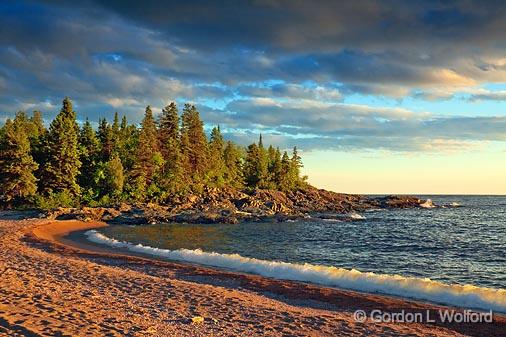 Lake Superior At Sunset_02065.jpg - Photographed at Government Dock Beach on the north shore of Lake Superior near Wawa, Ontario, Canada.